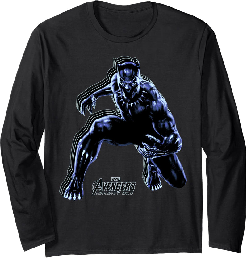 Marvel Avengers: Infinity War Black Panther Portrait Langarmshirt