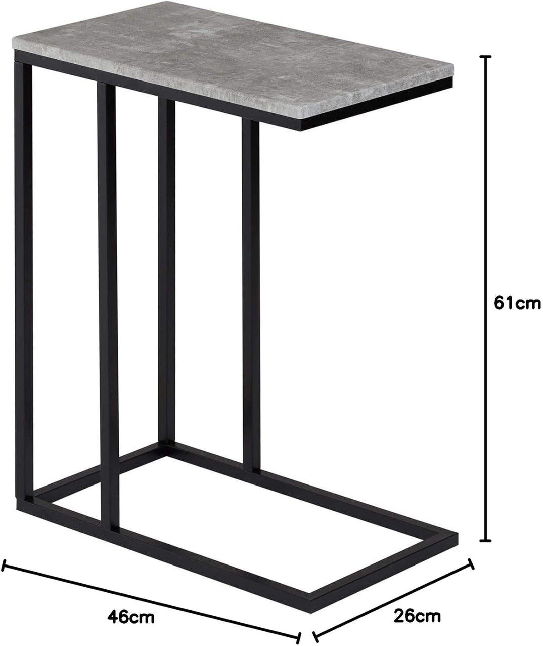 IDIMEX Beistelltisch Debora, praktischer Wohnzimmertisch in C-Form, schöner Couchtisch Tischplatte r