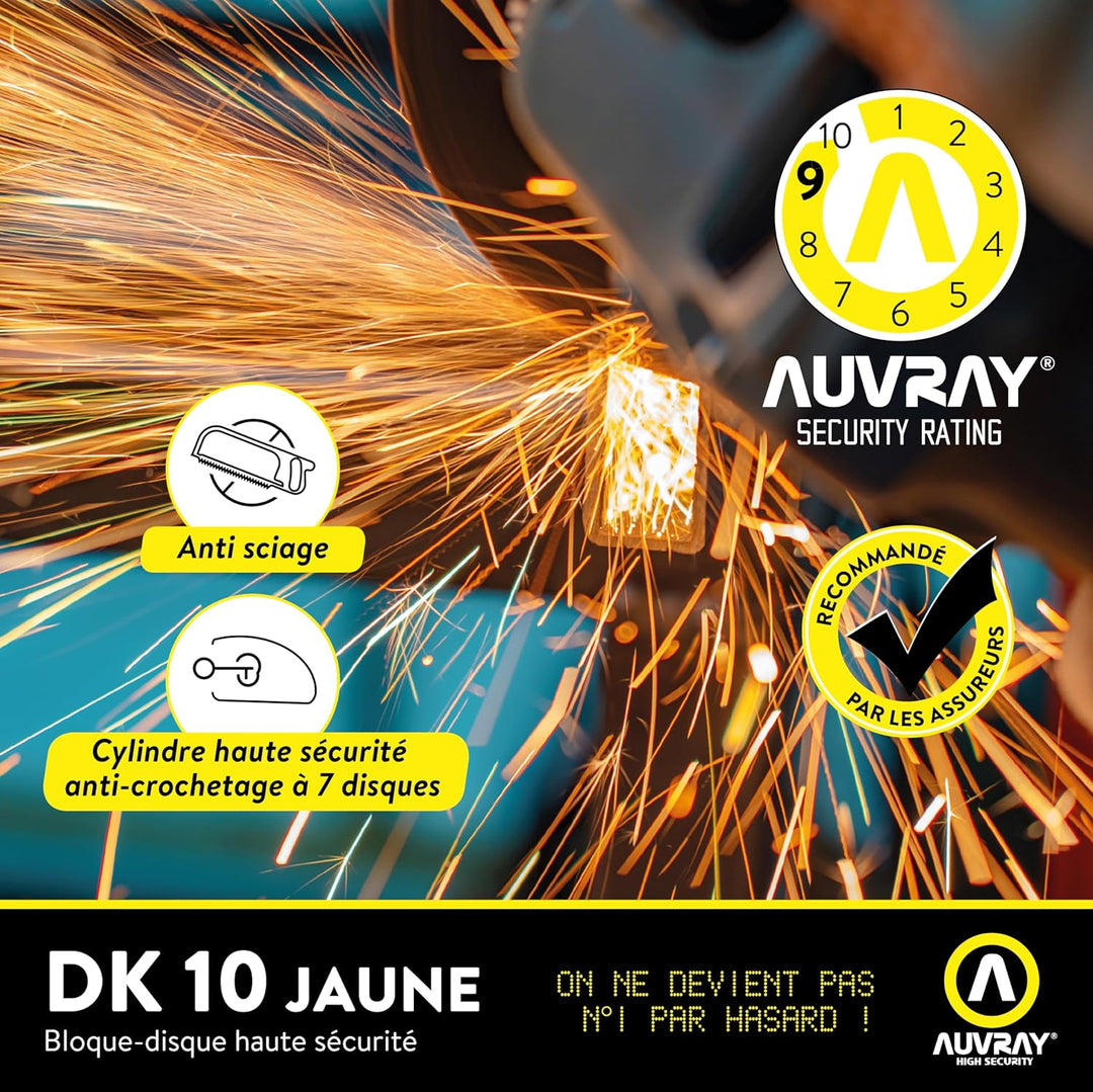AUVRAY Diebstahlsicherung Block Disc DK-10, zugelassen für Motorrad und Scooter