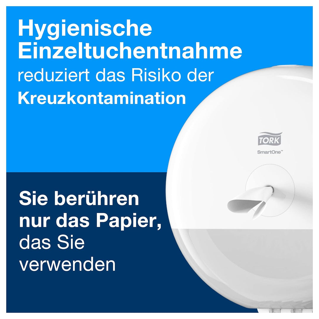 Tork SmartOne® Mini Doppelrollenspender für Toilettenpapier Weiss T9, Hohe Kapazität, Elevation Lini