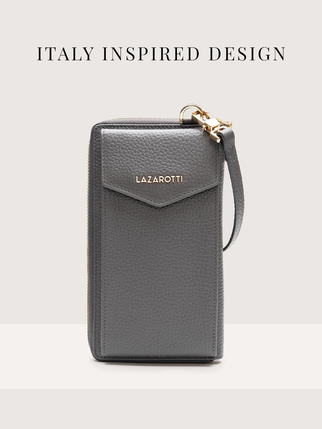 Lazarotti Bologna XL Leder Damen-Geldbörse & Handytasche (2-in-1) | 16 Kartenfächer | zum Umhängen m