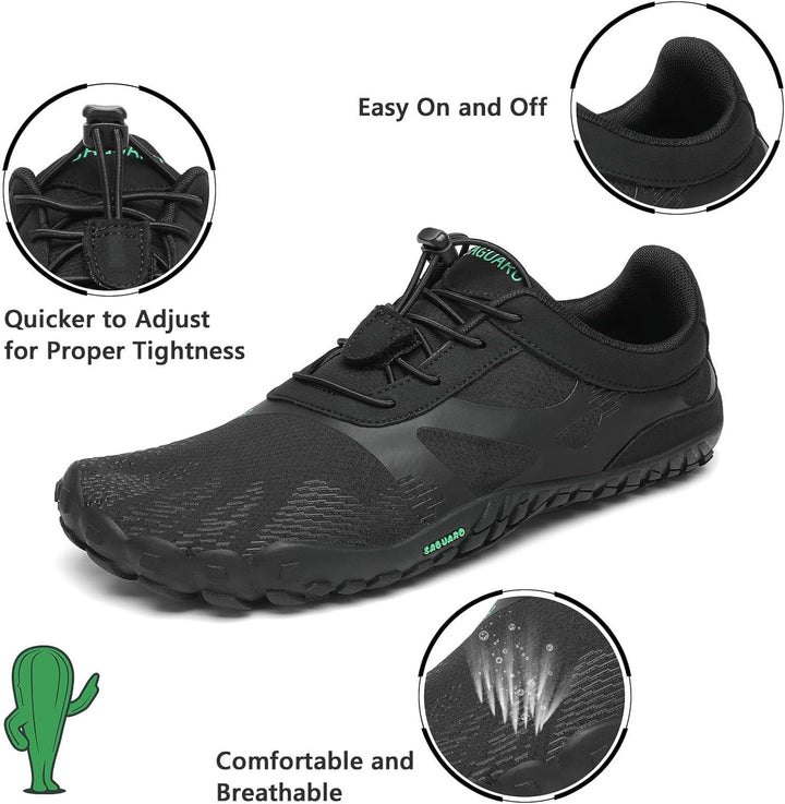 SAGUARO Unisex Barfussschuhe Leicht rutschfest Traillaufschuhe für Outdoor & Indoor 36 EU Dunkles Sc