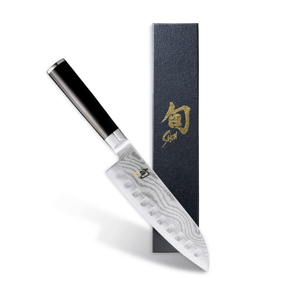 KAI DM0718 Shun Classic Santoku mit Kullenschliff Klinge 18,0 cm, DM-0718 Messer, Mehrfarbig, One si