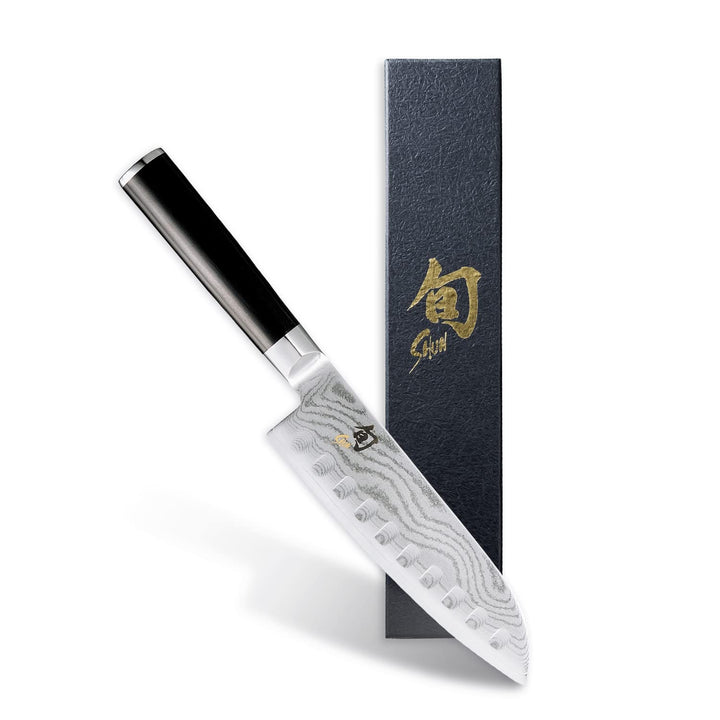 KAI DM0718 Shun Classic Santoku mit Kullenschliff Klinge 18,0 cm, DM-0718 Messer, Mehrfarbig, One si