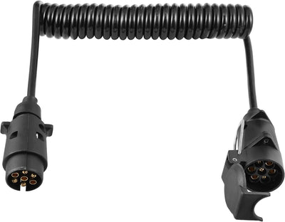 AGRISHOP 2,5M Anhänger Verlängerungskabel 7Polig 12V Spiralkabel AdapterAnhängerkabel Mit Anhänger S