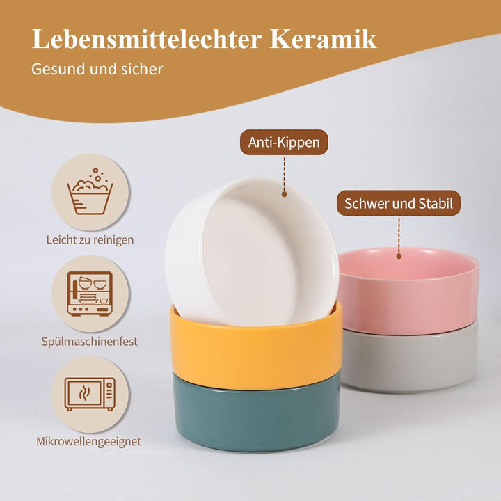 Futternapf Katze Hund Fressnapf Katze Katzennapf Erhöht mit Napf Ständer - Hundenapf Keramik - 2er K