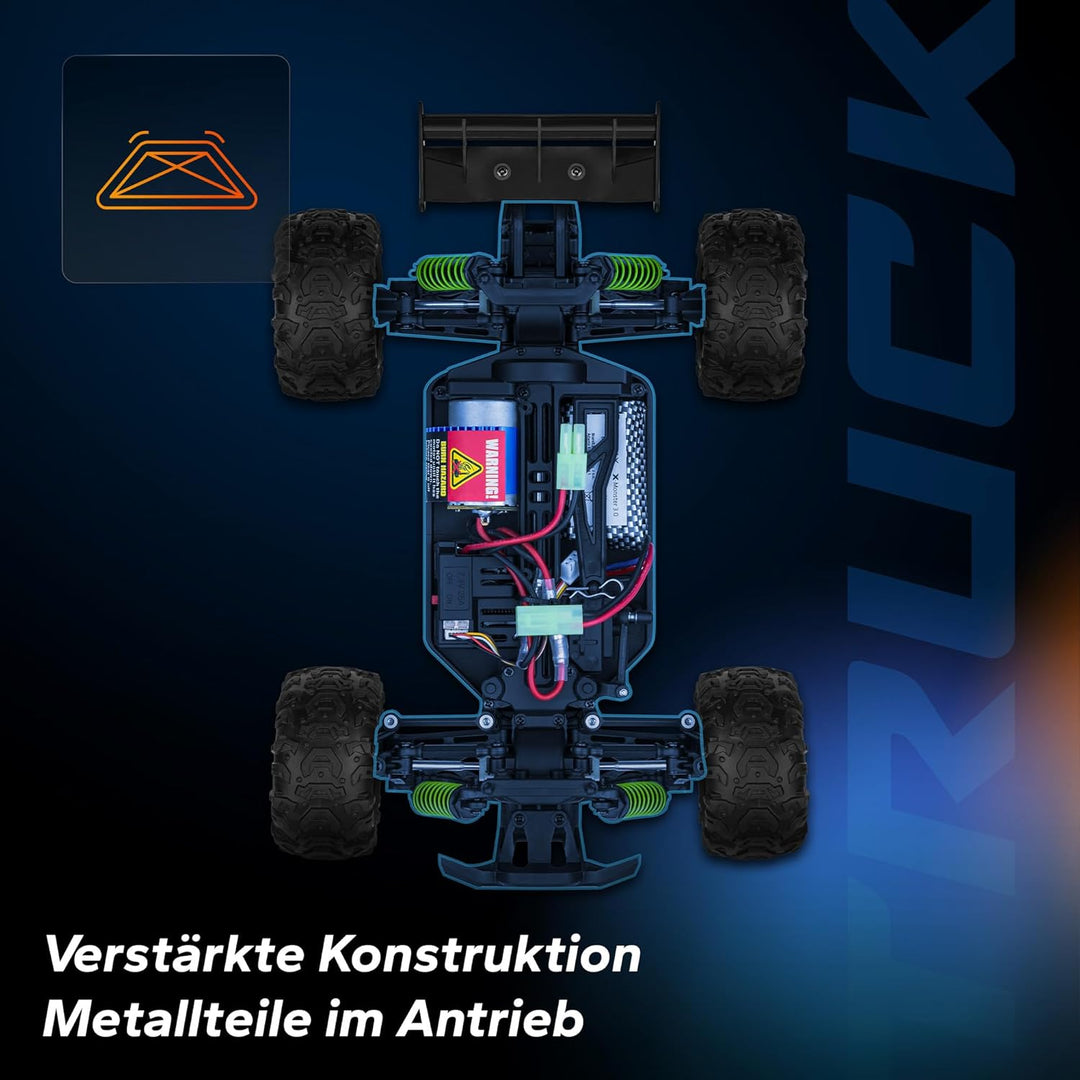 Overmax X-Monster 3.0 Truck Ferngesteuertes RC Auto 45 km/h, 1:18, 2 Akkus, Allrad, 100m Reichweite,