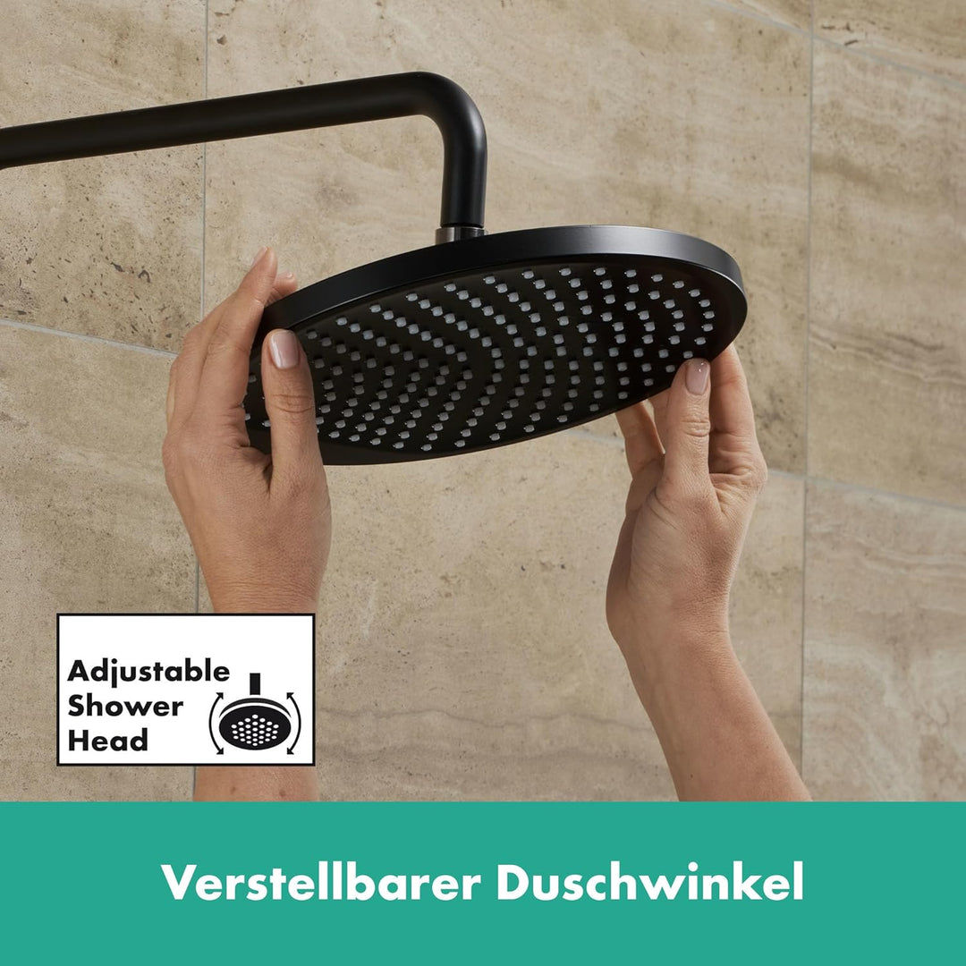 hansgrohe Duschkopf Crometta S, Kopfbrause Regendusche mit 1 Strahlart, Mattschwarz Mattschwarz rund
