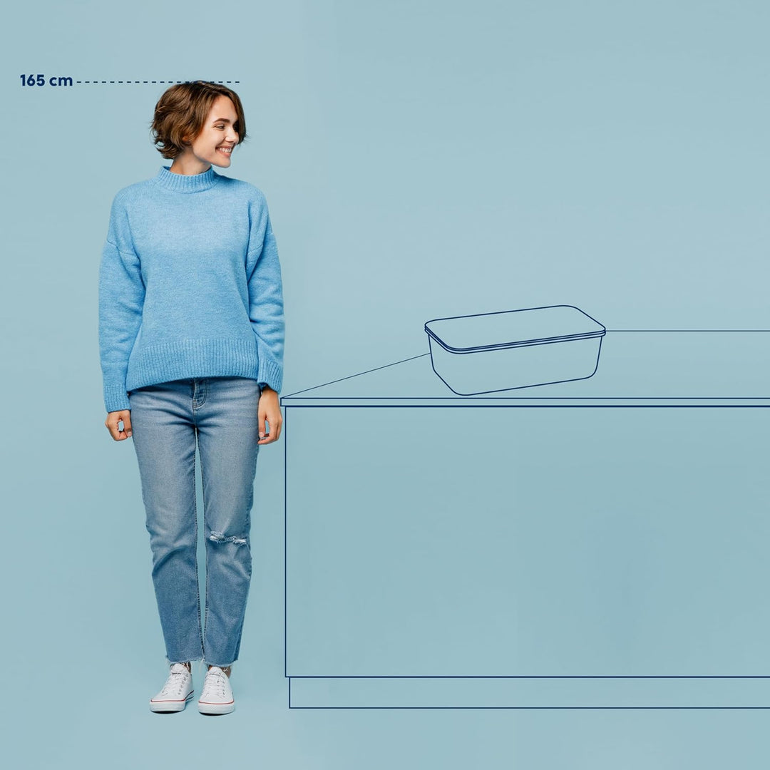 kela Brotkasten weiss mit Lüftungslöcher 38x21x12,5cm, FSC Bambusdeckel als Schneidebrett, Brotbox K