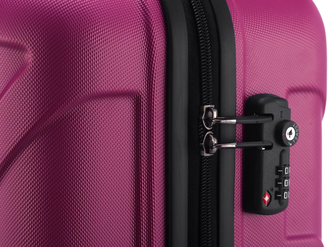 Suitline - 2er Trolley - Koffer Set Grössen Gelb/Magenta 2er Set M, Gelb/Magenta 2er Set M