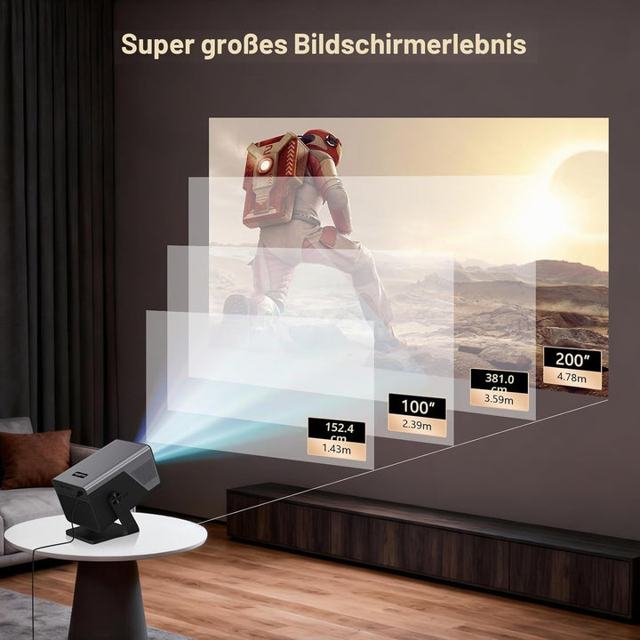[Native 1080P/2000 ANSI/KI-Sprachassistent] Smart Beamer mit Android 14 OS 4K-Unterstützung X7 Proje