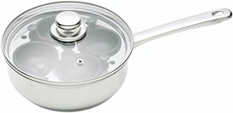 KitchenCraft Pochierpfanne, Eier Pochierer für 4 Eier, Eierkocher Kochtopf für pochierte Eier, Induk