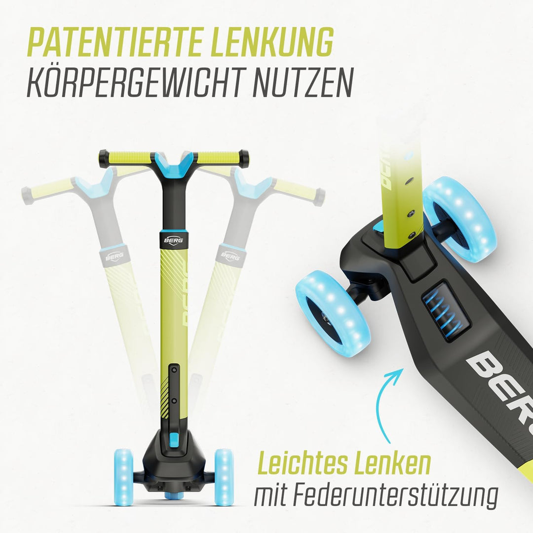 Kinderroller BERG Nexo, Kinderscooter ab 2 Jahre, Dreiradscooter, Höhenverstellbar, Faltbar Lenker,