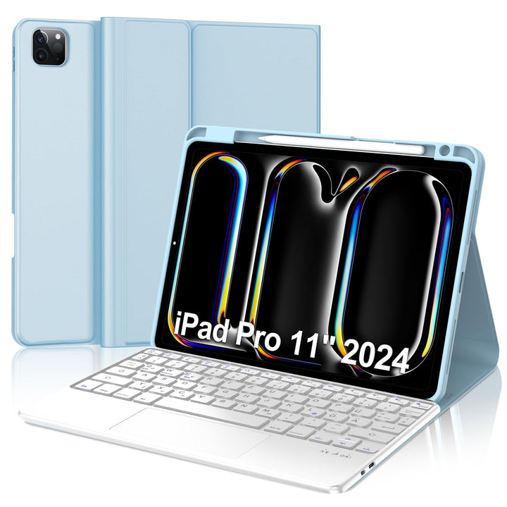 IVEOPPE Hülle mit Tastatur für iPad Pro 11" M5 2025/M4 2024 Con Touchpad, Deutsches QWERTZ Layout, M