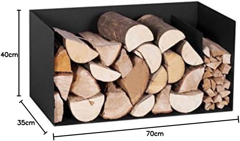 Magnus Kaminholzregal, Brennholzregal, Holzkorb, Regal, R126 schwarz