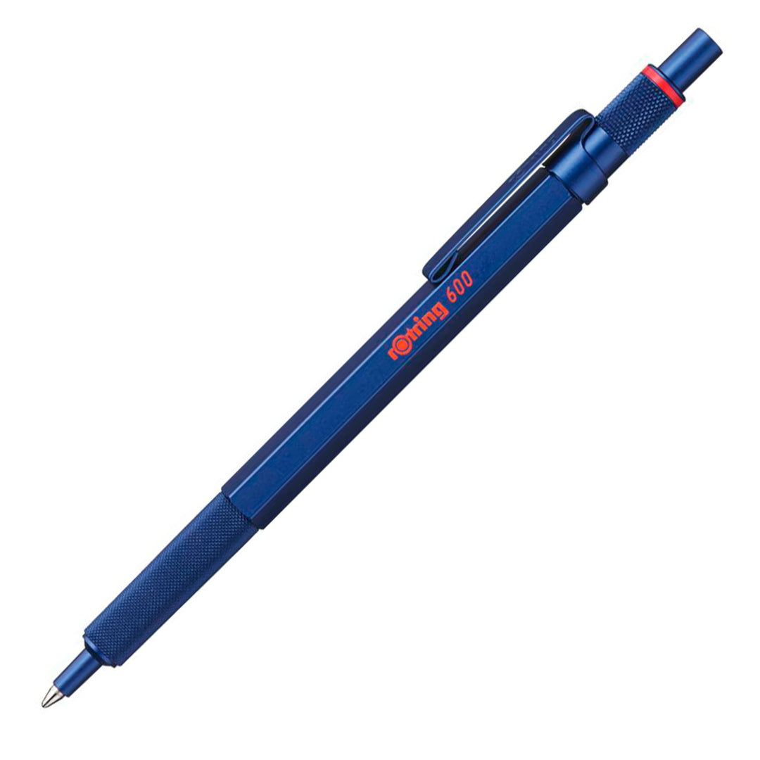 rOtring 600 Kugelschreiber | mittlere Spitze | Schwarze Tinte | Blauer Schaft | nachfüllbar, Blau