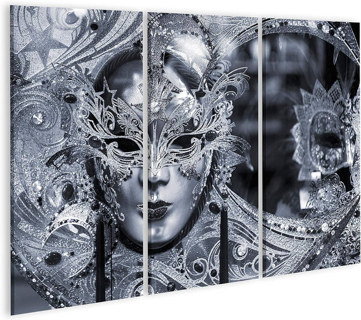 islandburner Bild auf Leinwand Schwarzes Und Weisses Bild Der Traditionellen Karnevalsmaske In Vened