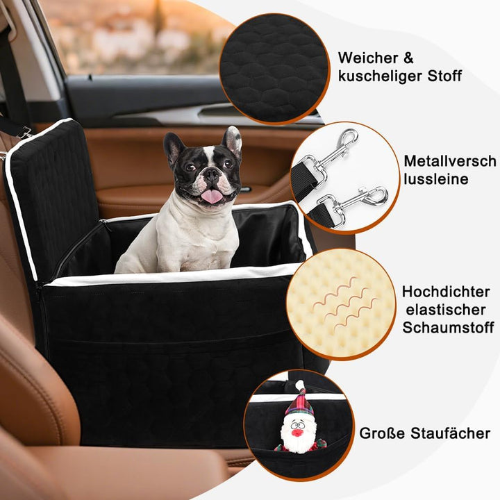 SZEE Stabiler Reise Hunde Autositz für Kleine/Mittlere Hunde bis 15 Kg, Einzigartiger Hundesitz Auto