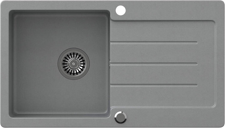 VBChome Spüle Grau 77 x 44 cm Granit Einzelbecken Einbauspüle gesprenkelt reversibel Verbundspüle +