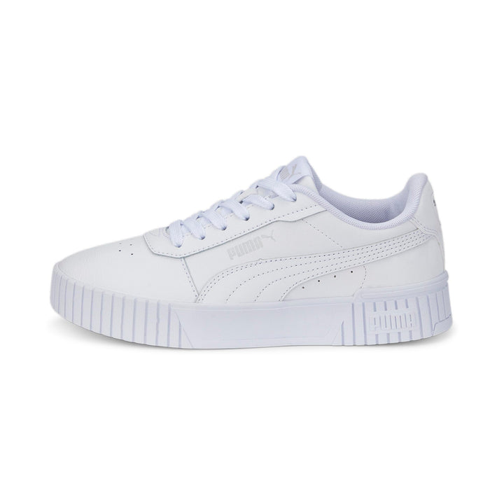 PUMA Mädchen Carina 2.0 Jr Sneaker, Puma White Puma White Puma Silver