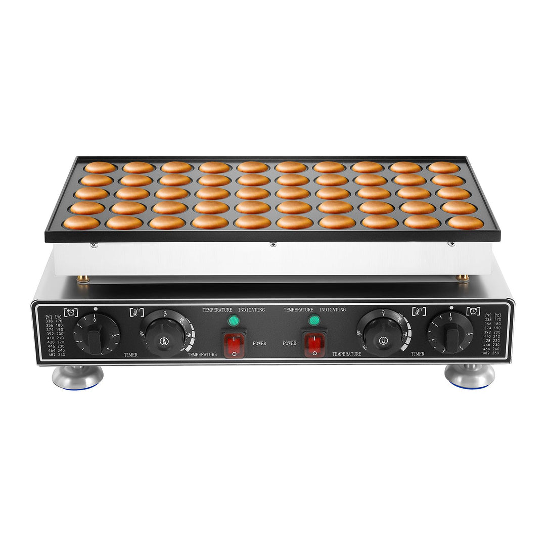 50-Loch Muffin-Maschine 1800W, Mini Dutch Pfannkuchenhersteller, Pufferchen für 50 runde Mini-Pfannk