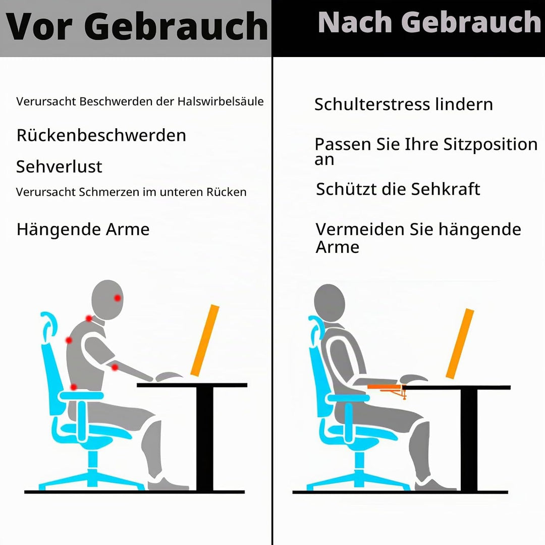 Ergonomische Verstellbare Armauflage, 90° Faltbare &amp; 180° Drehbare Armauflage Schreibtisch Extender,