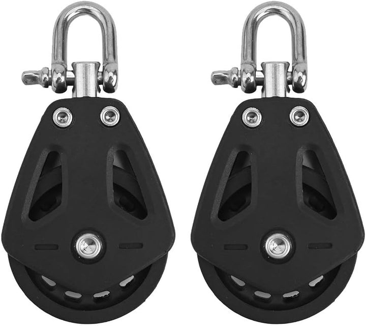 2 x schwerer Seilzugblock, Nylon-Einzelrolle, drehbares Kühlergrill, Segelboot, Marine-Zubehör mit e