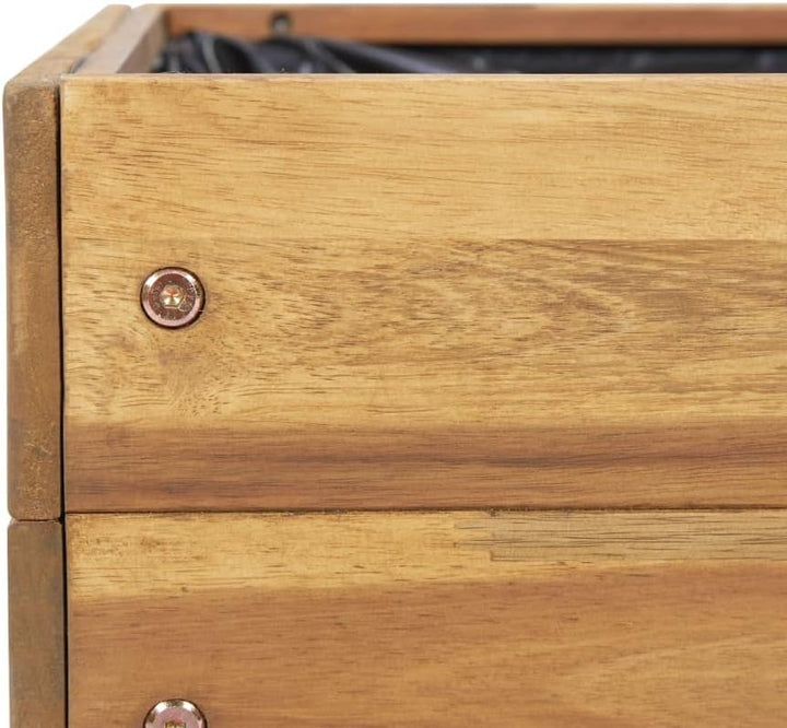 FIRBNUS Pflanzkübel 50x40x45 cm Natürliche Holzfarbe Akazien-Massivholz Blumenkübel Einsatz im Ausse