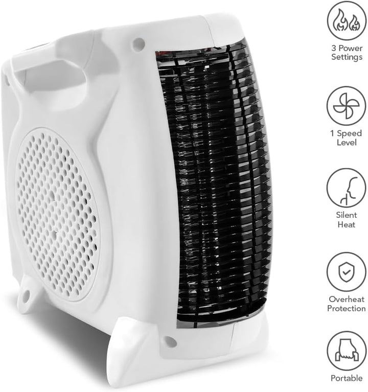 TROTEC Heizlüfter energiesparend TFH 19 E - Heizleistung 1000 W / 2000 W – elektrische Heizung, mit