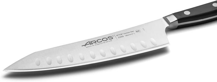 Arcos Opera - Rocking Santoku Messer - NITRUM geschmiedetem Edelstahl 190 mm - HandGriff POM Farbe S