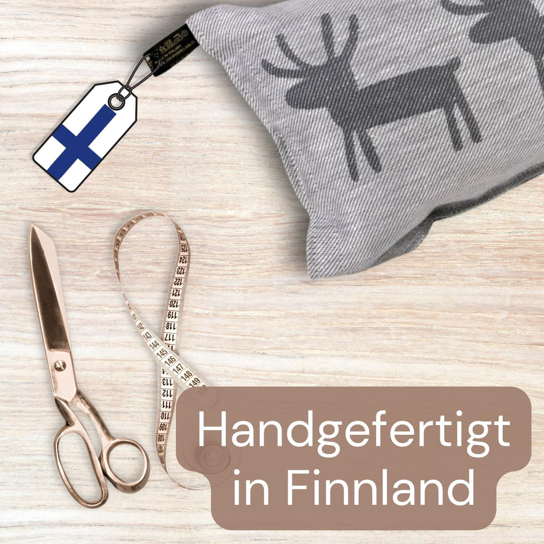Jokipiin Premium Saunakissen 40 cm x 22 cm - 100% Made in Finland - ReisekissenLeinen Baumwo