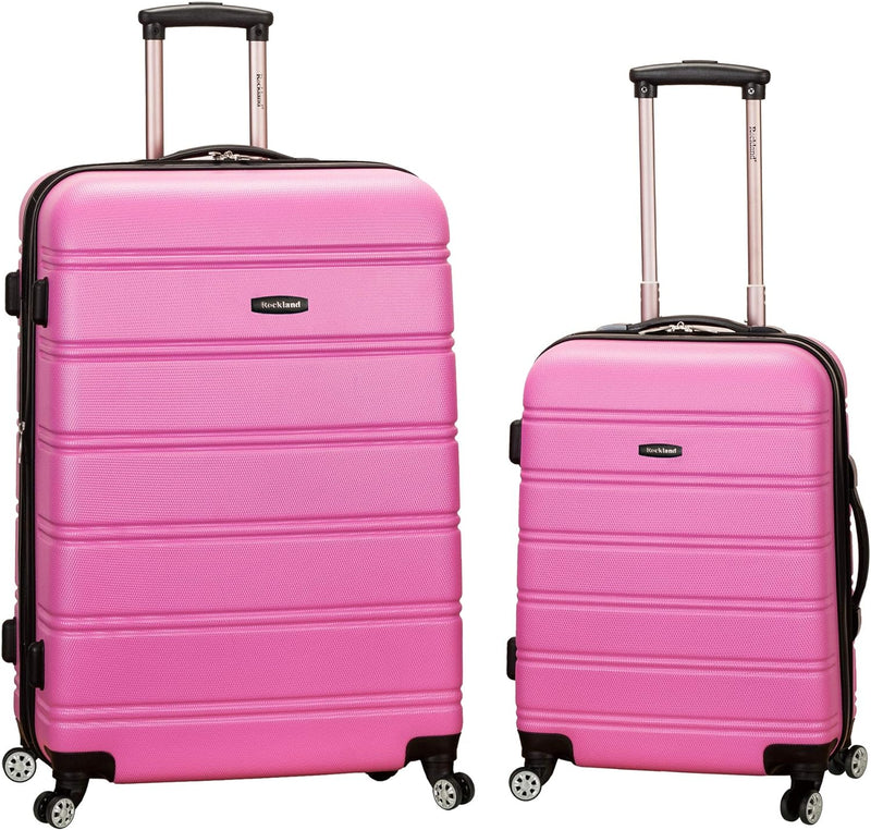 Rockland Melbourne Hartschalen-Trolley, erweiterbar, Rose, 2-Piece Set (20/28), Melbourne Hartschale