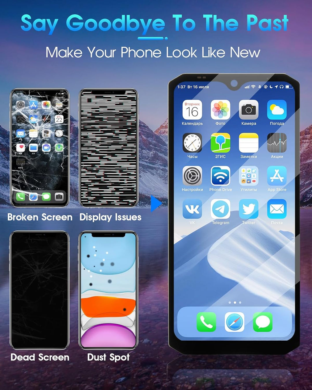 ARSSLY LCD-Bildschirm für Doogee S98 Doogee S98 PRO Display für Doogee S98 PRO Digitizer Touchscreen