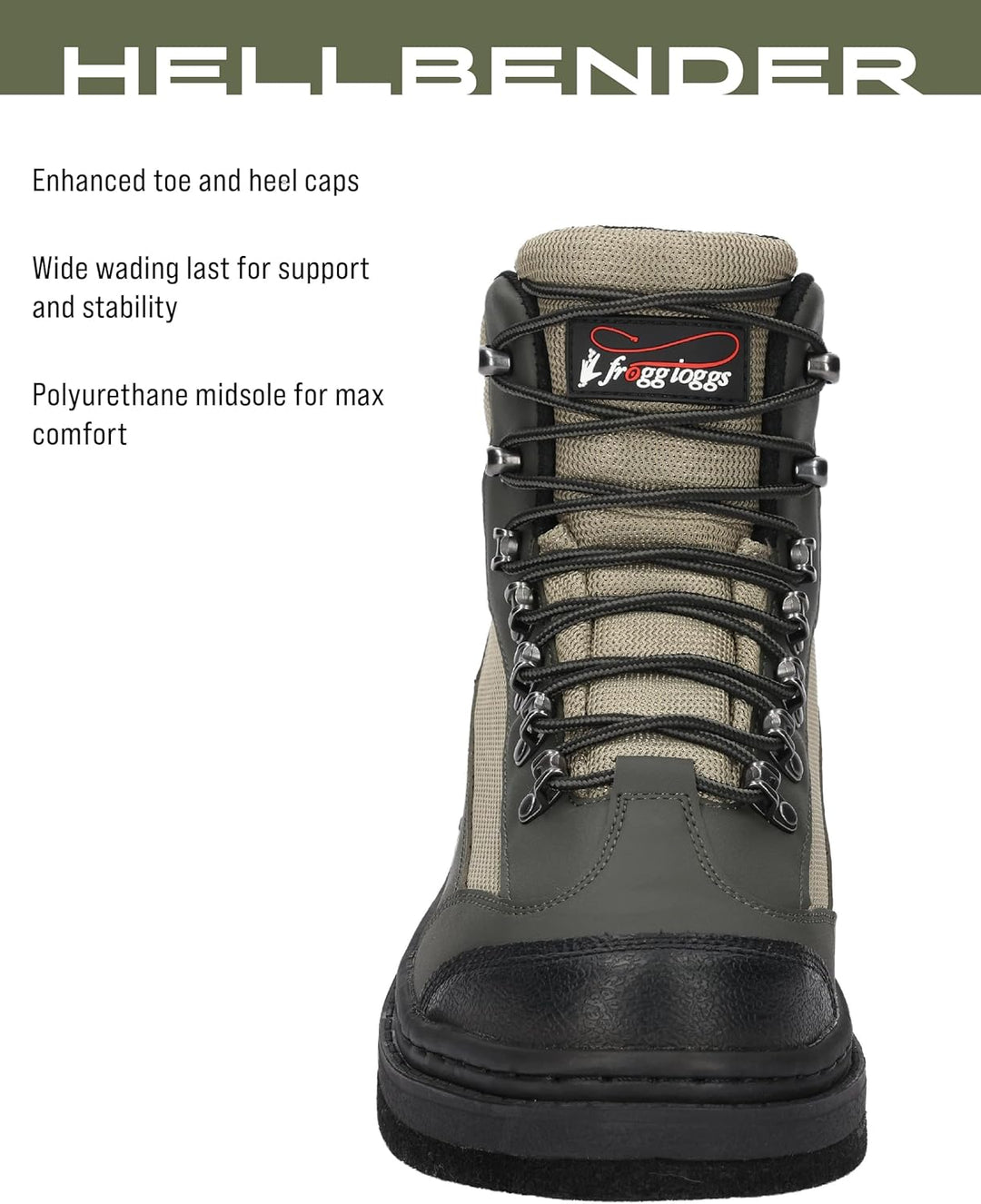 frogg toggs Hellbender Watstiefel Herren Hellbender Watstiefel 12 Grün Silber Schwarz