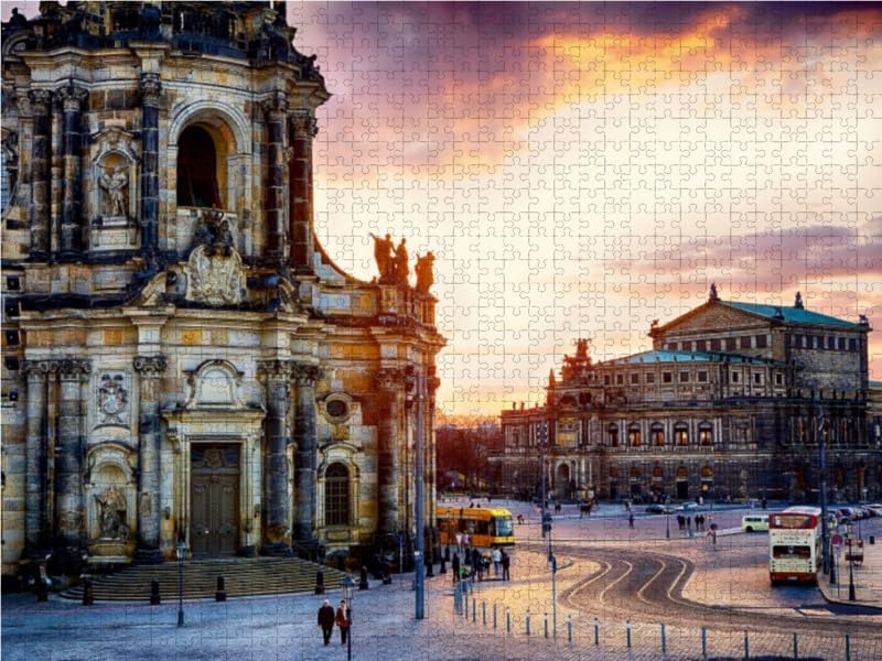 CALVENDO Puzzle Dresden 2017 / Geburtstagskalender Semperoper Dresden 1000 Teile Lege-Grösse 64 x 48