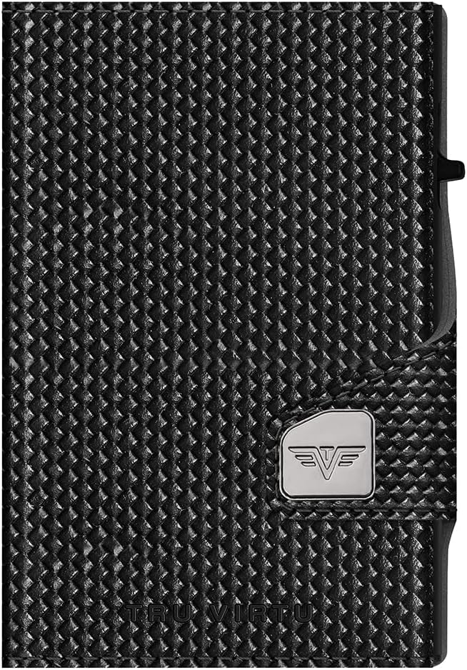 TRU VIRTU® Wallet Click &amp; Slide Strap Edition Diagonal Carbon Black/Black, Diagonal Carbon Black/Bla