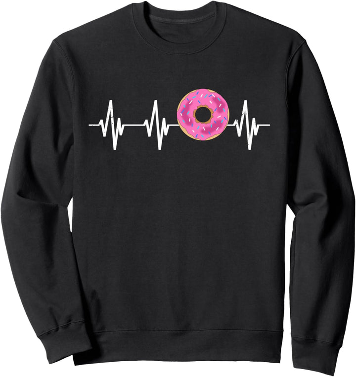 Donut Herzschlag Donuts Herzlinie Nachtisch Gebäck Geschenk Sweatshirt