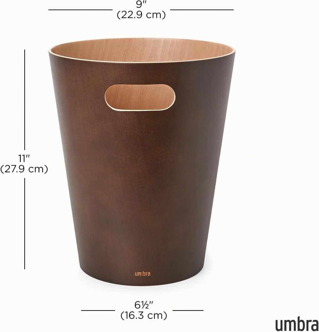 Umbra Woodrow Abfalleimer Holz, 7, 5l, Espresso/Natur, Espresso