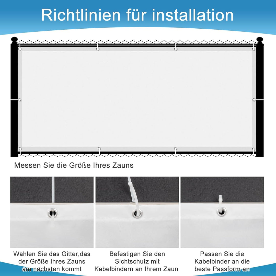 SUNNY GUARD Balkon Sichtschutz Wetterfest 90x800cm Balkonverkleidung Balkonabdeckung Balkonumspannun
