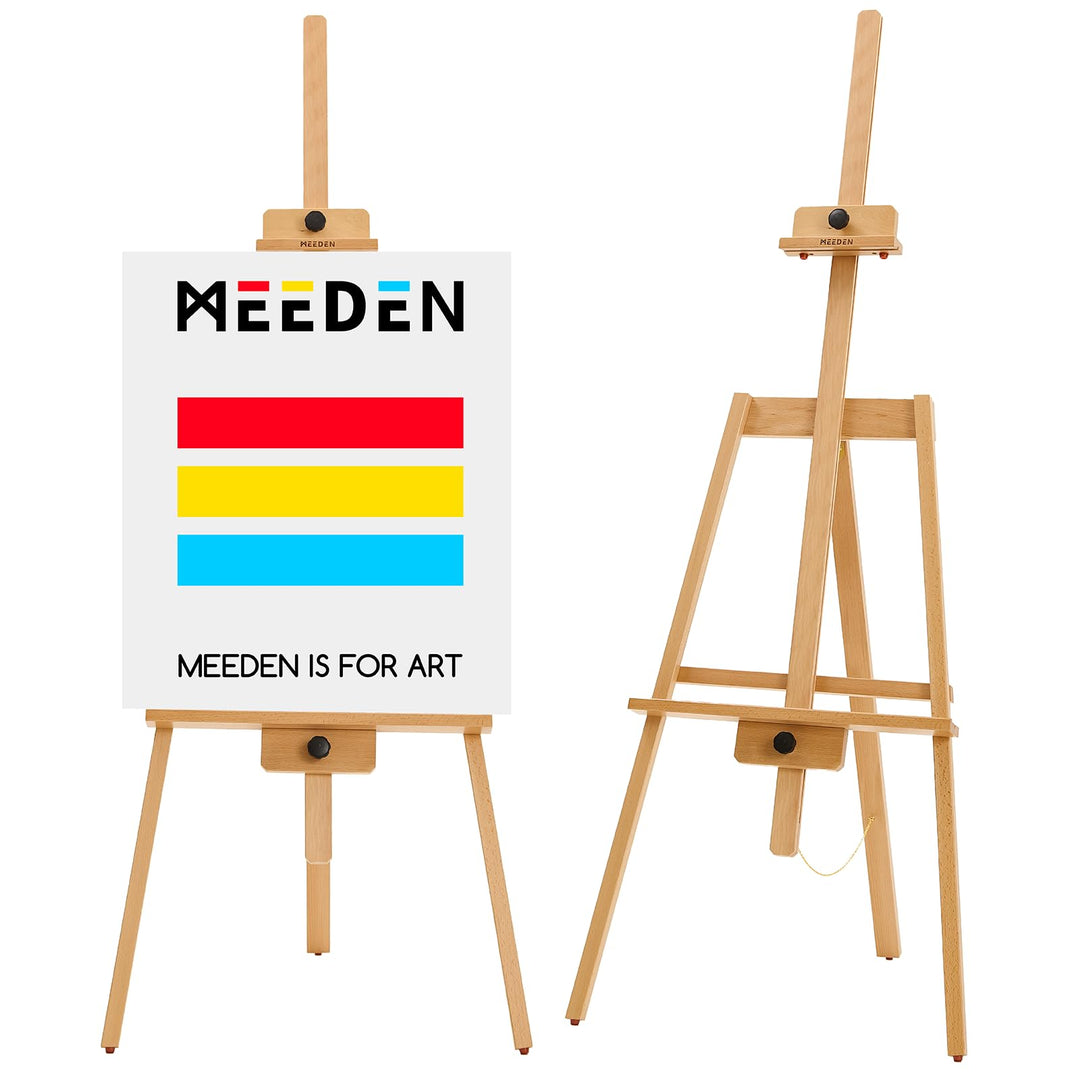 MEEDEN Kunst Malstaffelei: Staffelei aus massivem Buchenholz für Leinwände bis zu 109 cm – Künstlers