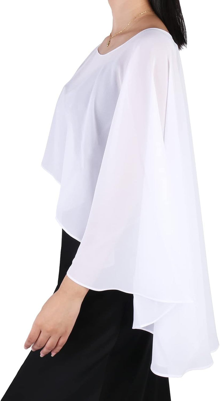 Ladiery Sheer Chiffon Capes Weiche Capelets für Frauen, leichte Tücher und Wraps für Abendpartykleid