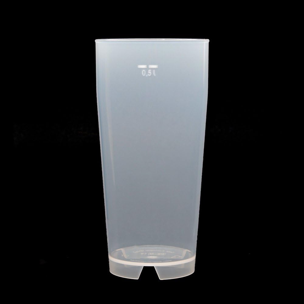 50 Stück 0,5L Mehrwegbecher Willybecher PP transparent [Made in Germany]