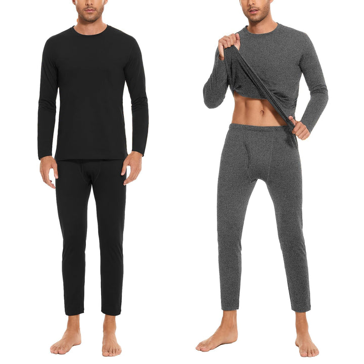 SIMIYA Thermounterwäsche Herren 2er Set Warme Unterwäsche mit Innenfleece, Thermo Oberteil und Unter