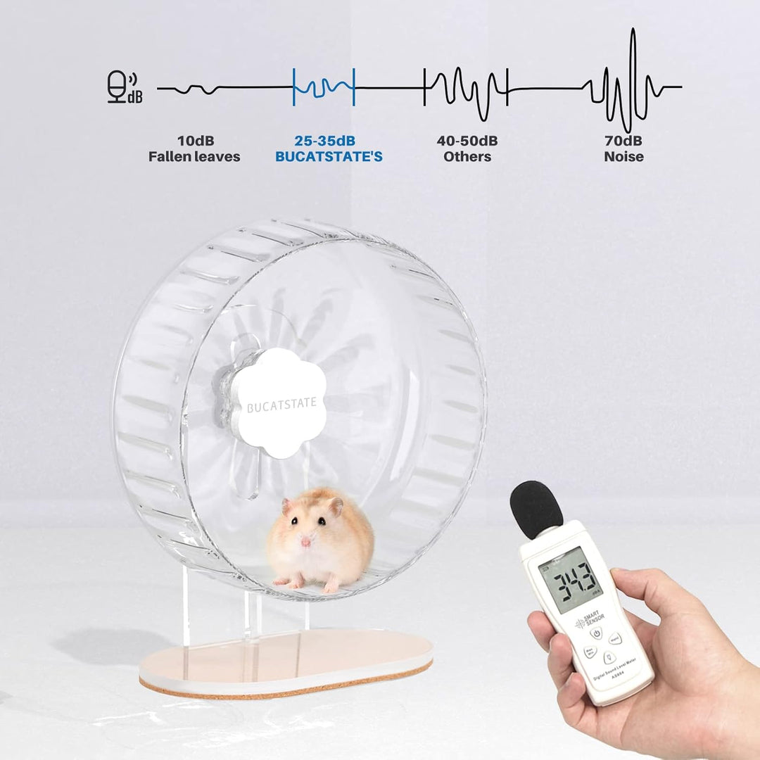 Bucatstate Hamsterrad, 26cm Laufrad Hamster Leise Hamster Spielzeug Transparent, rutschfeste Laufsch