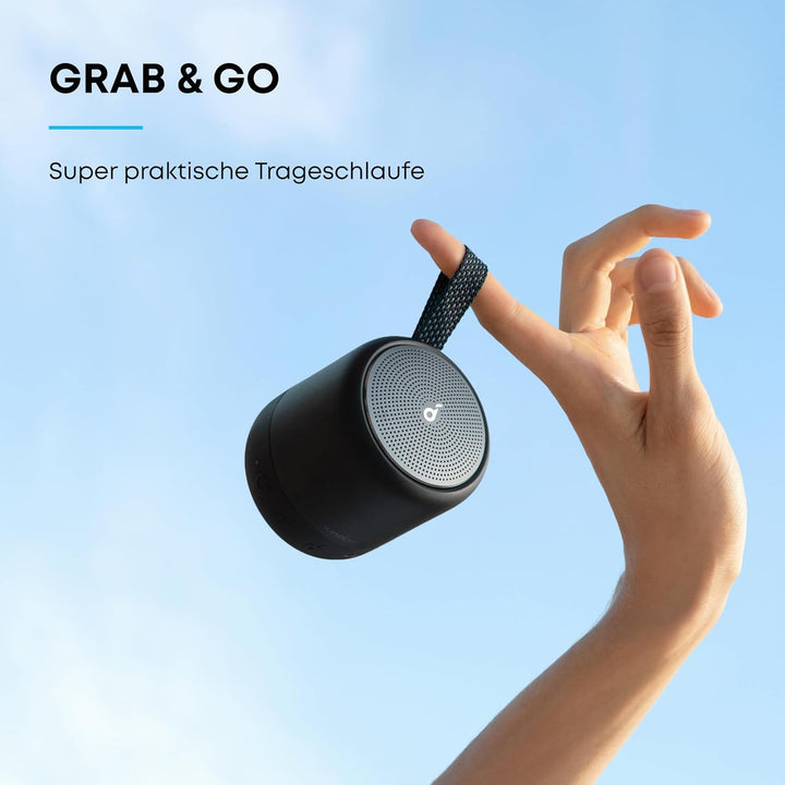 Anker Soundcore Mini 3, Bluetooth-Lautsprecher mit BassUp und PartyCast Technologie, USB-C, Wassersc