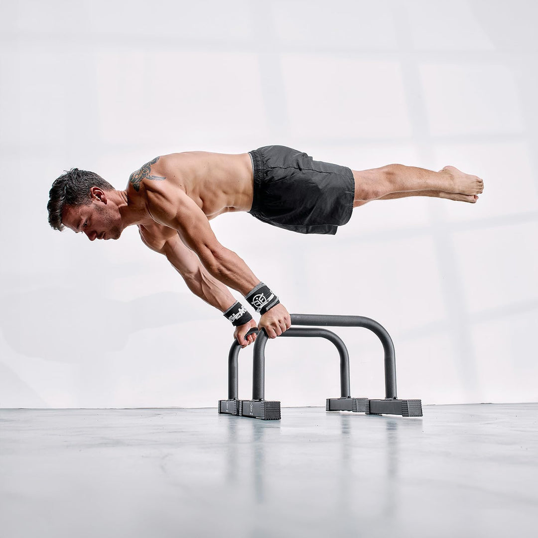 Parallettes Calisthenics - Handstand Griffe Stahl Rutschfeste, Push Up Bars, Hält 250kg Last aus - C