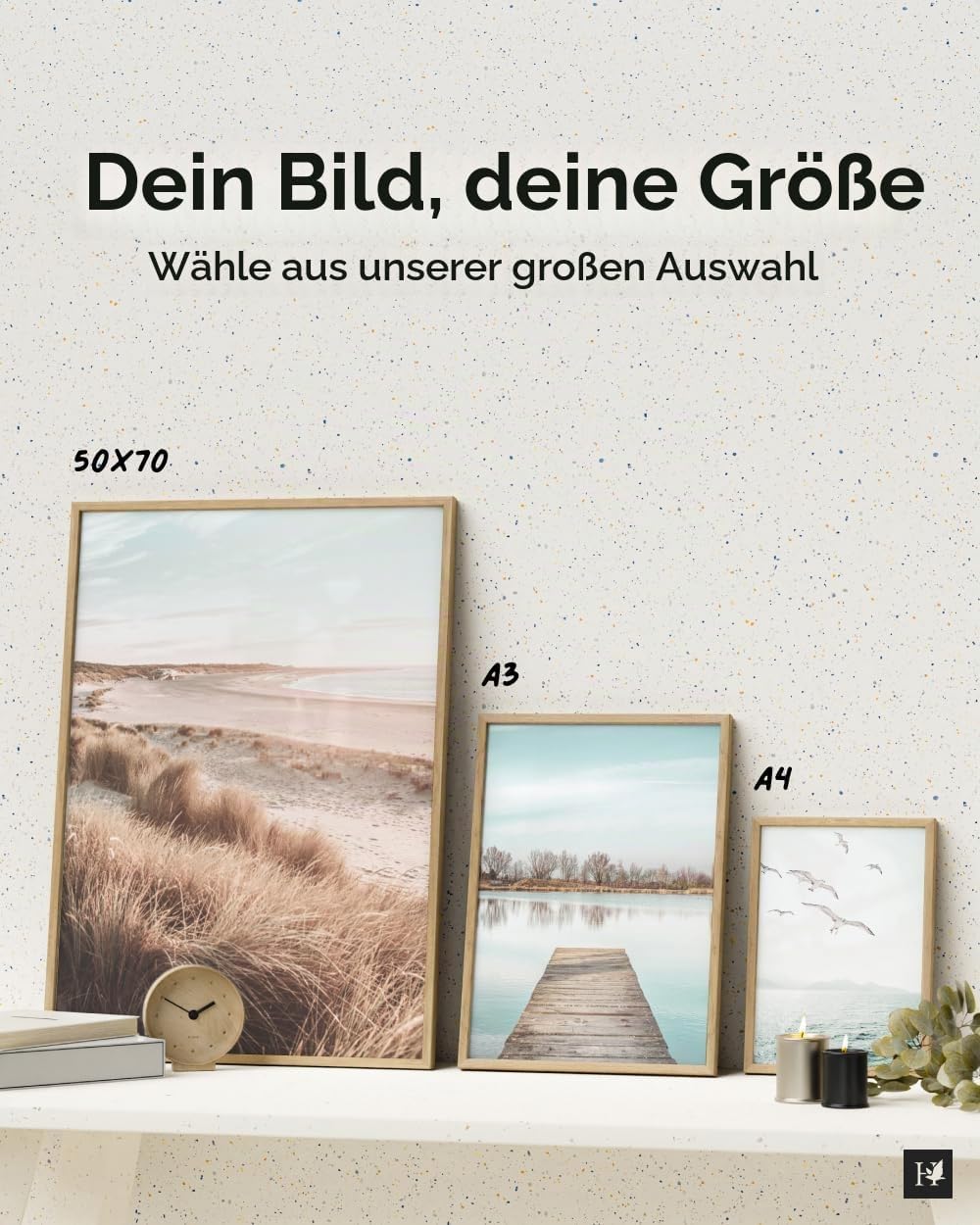 Heimlich® 2x Bilderrahmen DIN A4 21x30 cm Eiche Holz Rahmen 2-Pack | Dokumentenrahmen 21x29,7 cm Kle