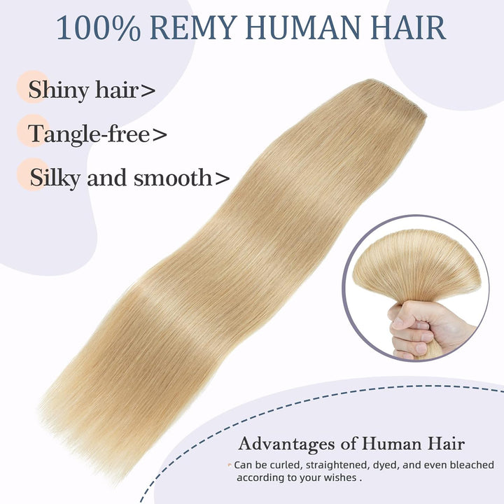 Haarteile Echthaar Extensions Clip in 1 Tresse 5 Clips Dick Haarteil Weich Haarverlängerung 100% Rem