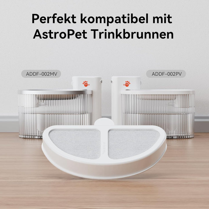 AstroPet 6 Stück Ersatzfilter für Pisces Katzenbrunnen 2,5L - Dreifach-Filtersystem mit Aktivkohle,