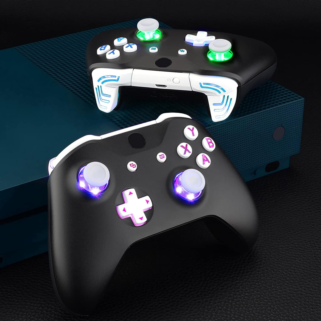 eXtremeRate LED Taste für Xbox One S/X Controller, Leuchttasten Bleuchtung Knöpfe D-pad Sticks ABXY